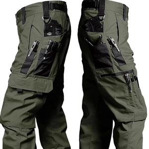 Calças táticas impermeáveis para homens, calças impermeáveis de combate, calça de bolso múltiplo, resistente ao desgaste, ao ar livre 8 principais vendas calça tatica vigilante - №4
