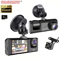 Cámara de salpicadero Dvr 2/3 para coche, 1080P, cámara para grabadora de vehículo, vídeo frontal opcional, cámara trasera, cámara de visión nocturna camara grabación para coche,cámara trasera coche,dash cam automóvil