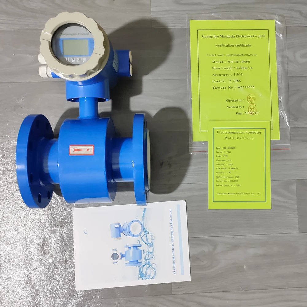 Water Flow Meter 0~30m3/h Sensor Diameter DN10~ DN600 Accuracy 1.0% or 0.5%(Optional) Digital Liquid Electromagnetic Flowmeter