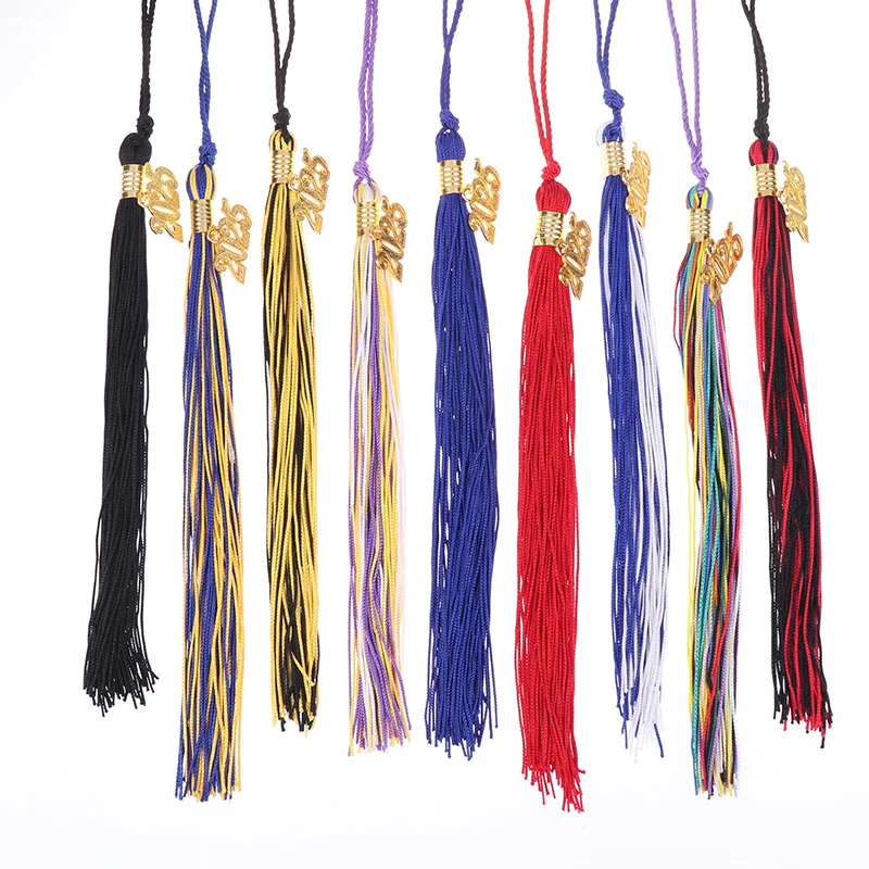 2025 graduação borlas boné de formatura borlas chapéu de formatura decoração borla com 2025 anos ouro data encantos para 2025