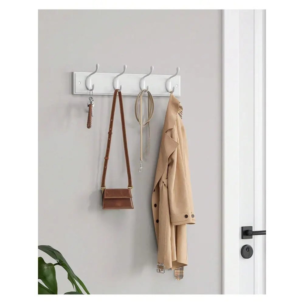 

Набор из 2 настенных вешалок для одежды, 8 двойных металлических крючков, для пальто, сумок, ключей, для прихожей, спальни, гостиной