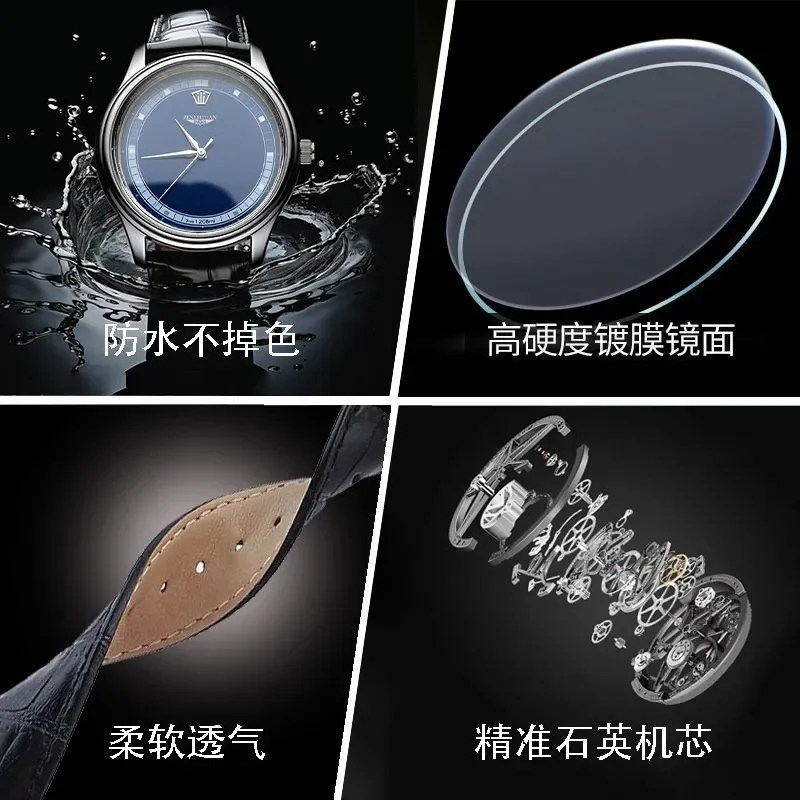 New 2025 Authentic Men's Quartz Watch Korean Edition Classic High-End Waterproof Fashionable Simple Handsome Timepiece Gift