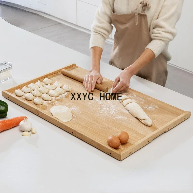 Multifunctional Chopping Board Large Bamboo Cutting Double-sided Available Bread Board Three-sided Edge Kitchen Board