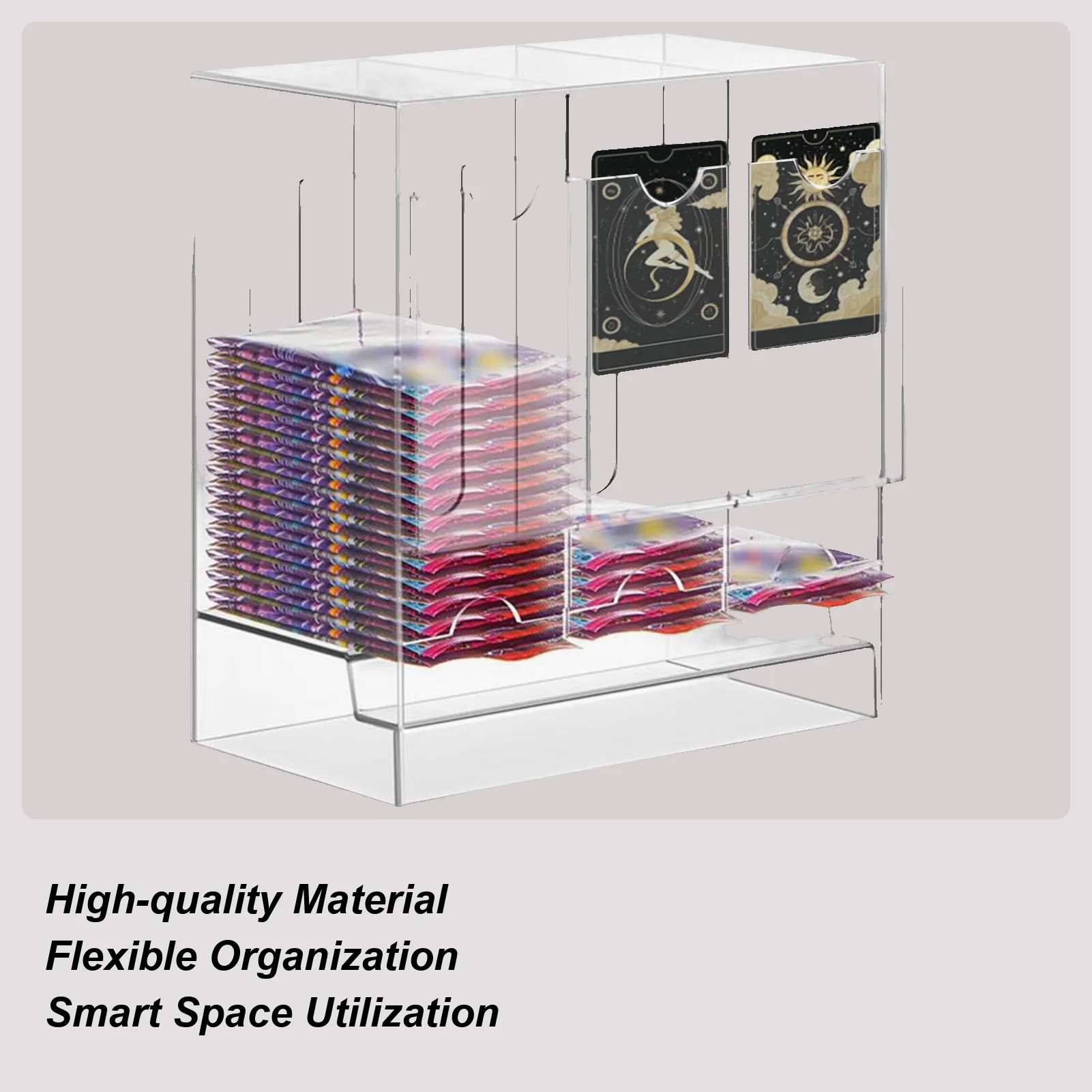 Booster Box Case 3-slot Trading Card Packs Organizer Transparent Organizer For Sports Bedroom Home Game Business Workplace