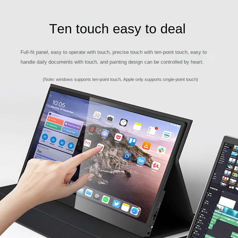 133 Inch 4K Touch Screen Portable for Business Green Series Compatible with PS5 Mobile Phone and Switch