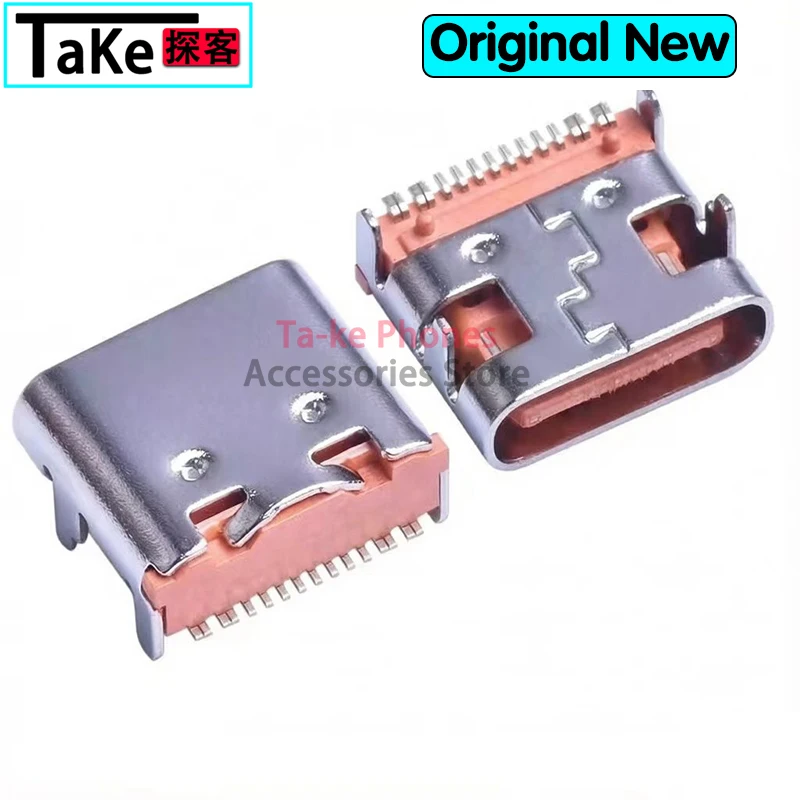 100-500Pcs  PCB Design DIY Orange High Current Charging Type C 16Pins SMT Socket Connector USB 3.1 Type-C Female Placement DIP
