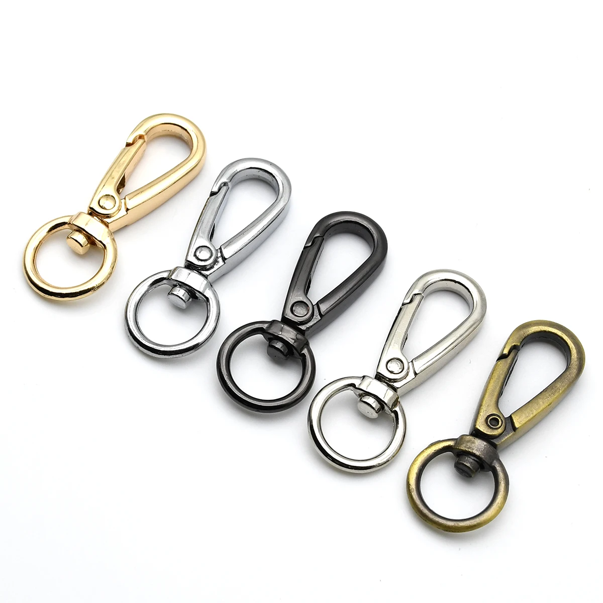 Metal Rotatable Carabiner O Ring Snap Hook Lobster Clasp Clip Buckle Bag Strap Parts Keychain Dog leash Accessories