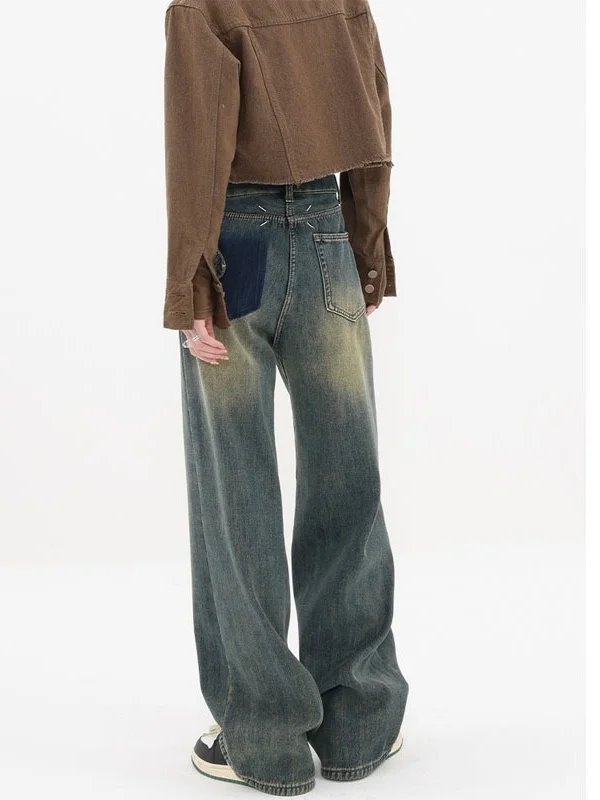 

Chengxin High Waist Straight Leg Blue Jeans Vintage Design Cleanfit Sle Women's Premium Quali Denim Pants Mid-aged Suitable