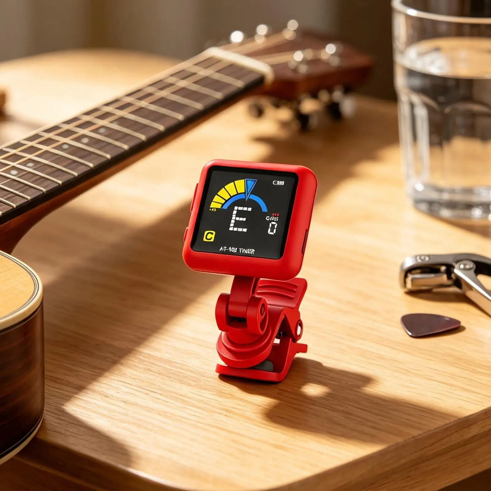 Electric Guitar Tuner Rechargeable LCD Display High-Sensitivity String Instruments Clip Tuner For Stage Studio Recording Daily