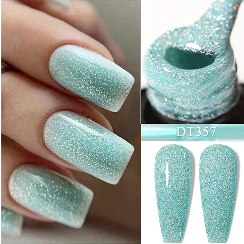 Vernis à ongles Gel à paillettes, Laser scintillant, Semi-Permanent, à tremper, pour décoration des ongles, fournitures pour ongles, 1/3 pièces