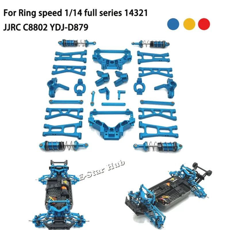 RC Car Parts Metal Upgrade Kit for HS 1/14 14321 JJRC C8802 YDJ-D879 Steering Cup Shell Strut Shock Absorber Suspension Bracket