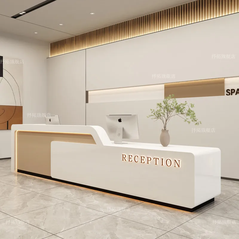 Company baked paint front desk reception desk modern minimalist beauty salon hotel Computer desk Customer center furniture
