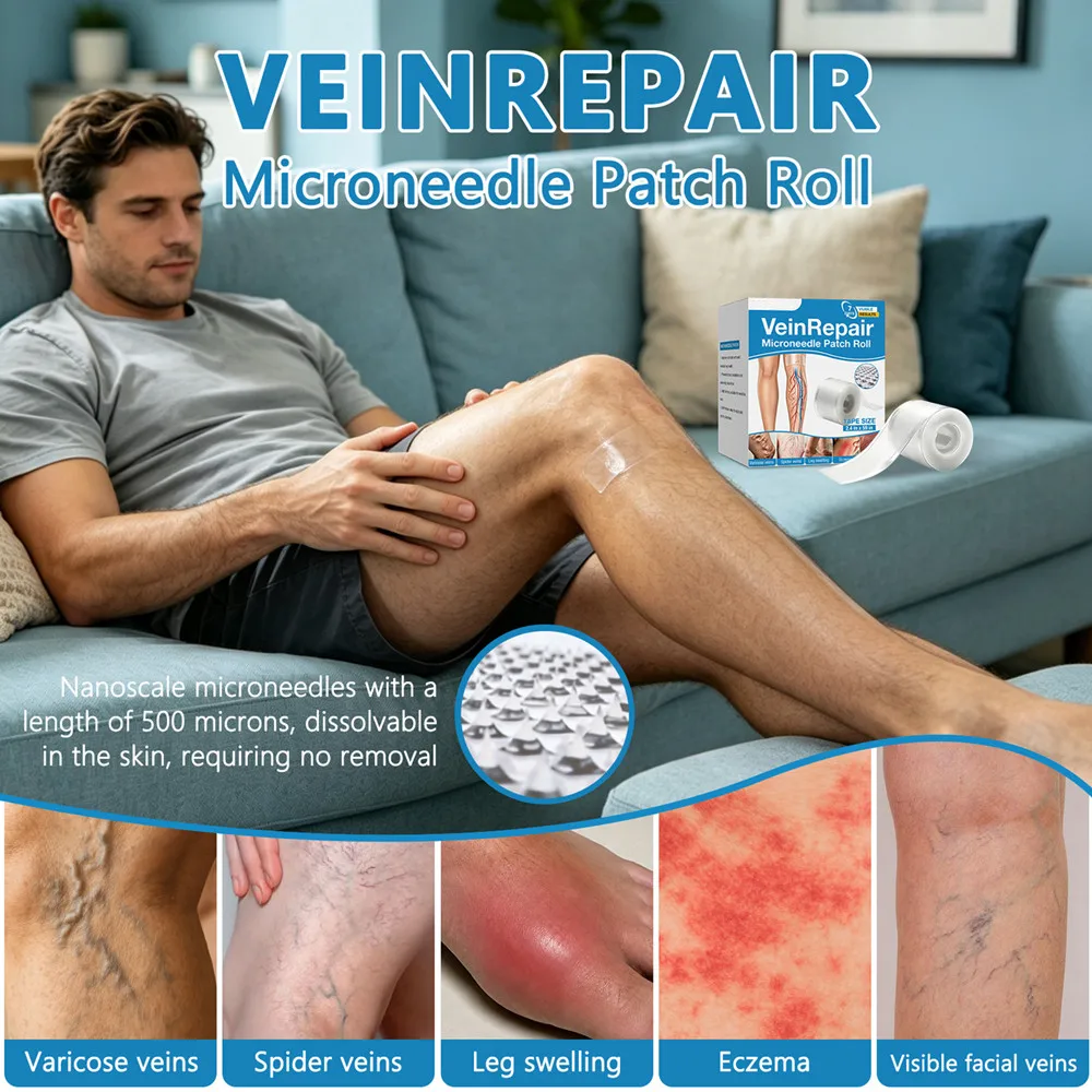1-10X Vein Repair Microneedle Patch Roll Natural Mild Formula Improve Varicose Veins And Maintain Leg Health For Sensitive Skin