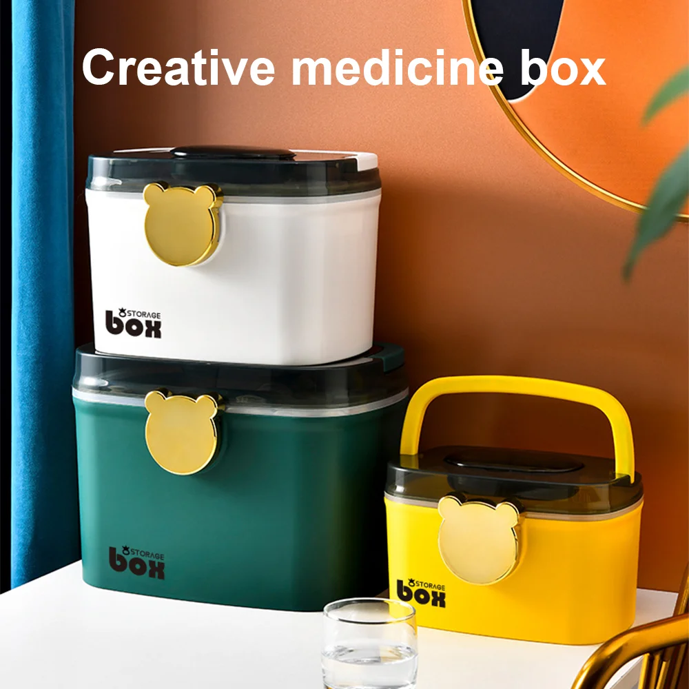 

Multicolor Creative Medicine Box Sealed Waterproof Delicate Travel Double-layer Health Pill Box For Women Man Easy to Take