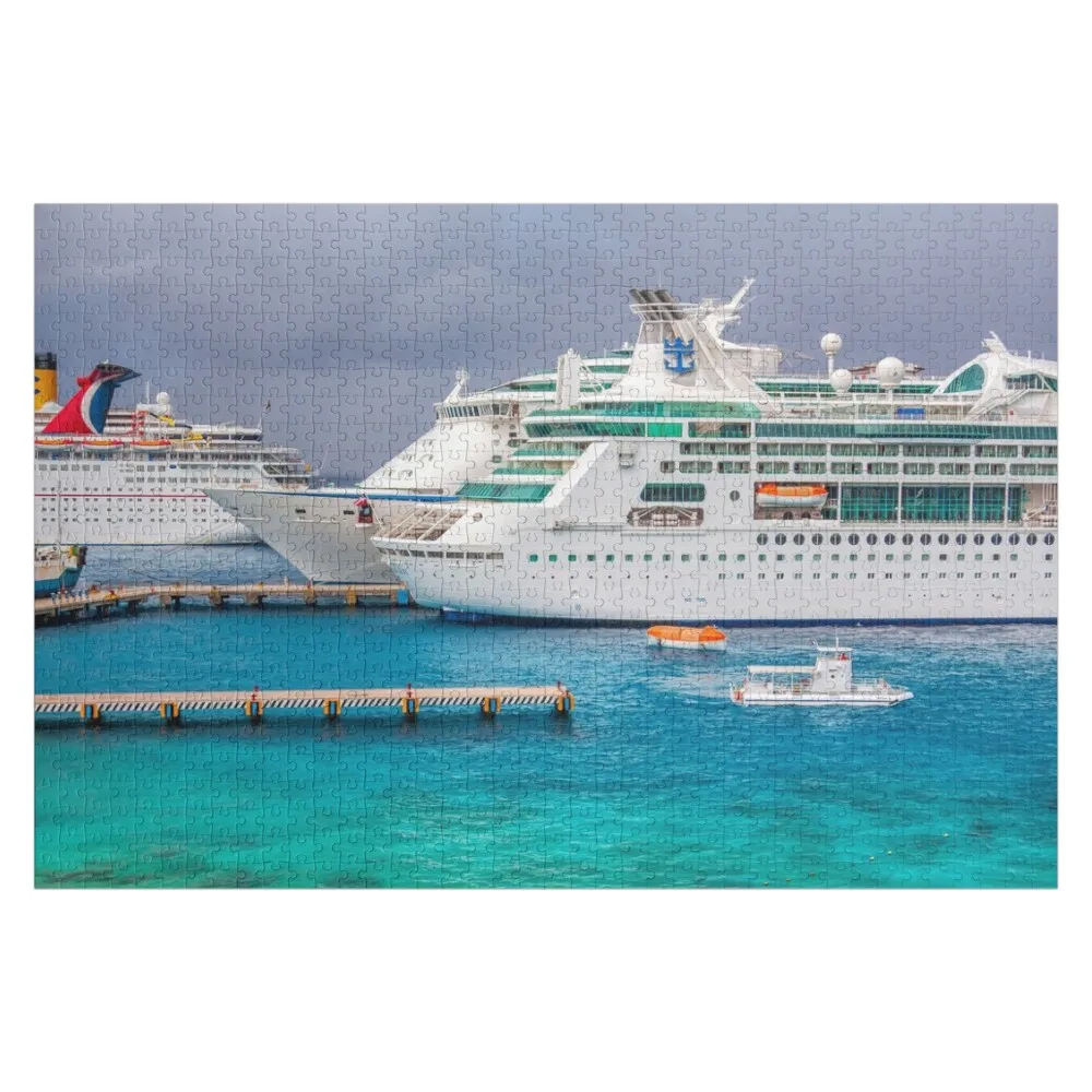 

Caribbean cruise ships, Cozumel, Mexico Jigsaw Puzzle Personalized Photo Gift Wooden Decor Paintings Puzzle