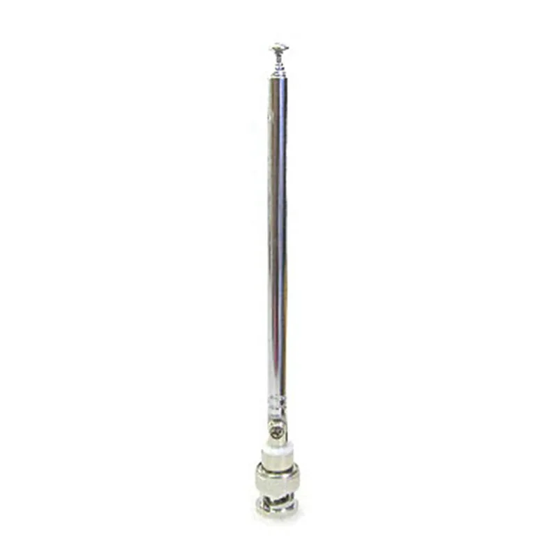 Antena de rádio FM em aço inoxidável, Conector BNC, Antena telescópica, 0.7m, 1Pc