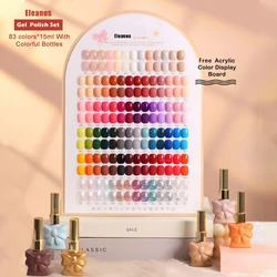 Eleanos 83pcs*15ml Gel Polish Set For Opening Nail Salon Manicure Soak Off Gel With Card Wholesale UV LED Nail Gel Kit