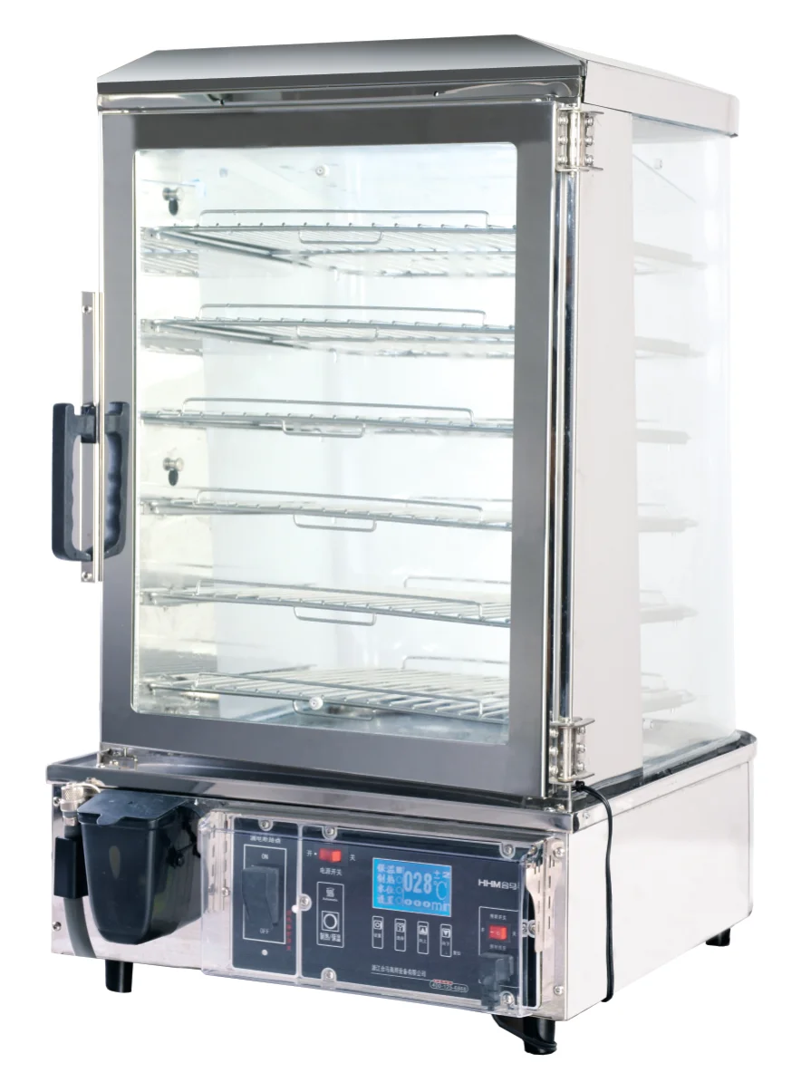 Commercial Curved Glass 6 Layers Food Steamer Display Electric Bun Steamer Showcase