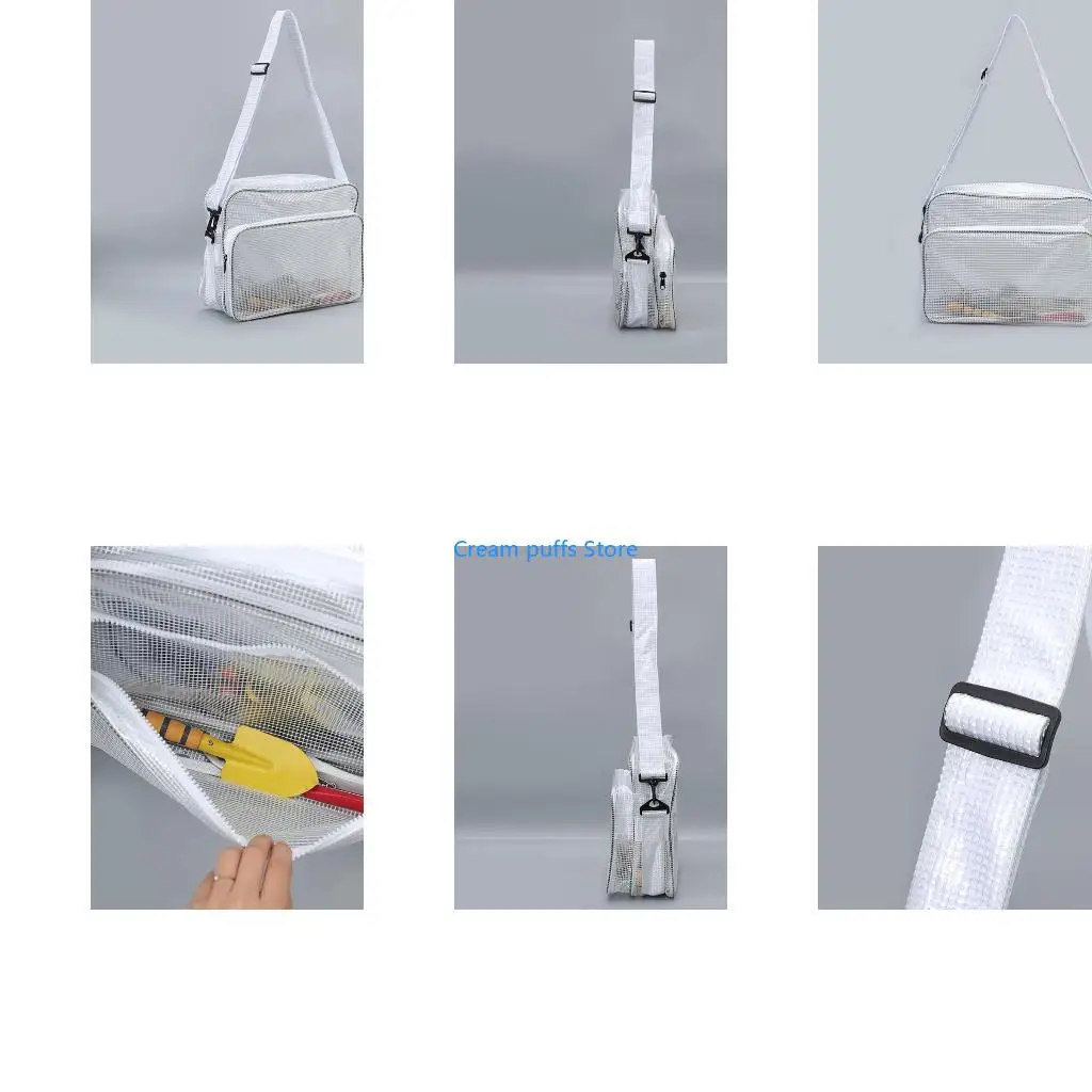 50LE Versatile Engineer Bag Large Capacity Clear PVC Crossbody Shoulder Bags for Men