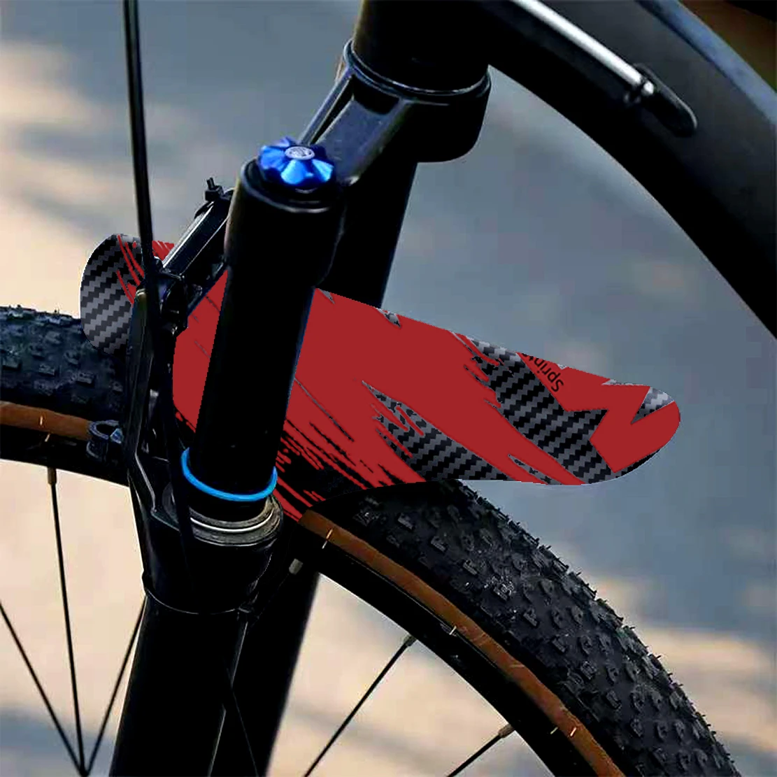 SprintSparkZK 1/2 Stück Fahrradschutzblech mit Carbon-Muster für Rennrad und Mountainbike, Vorder- und Hinterradschutz, Ultraleichtes MTB-Schutzblech – Detail 5