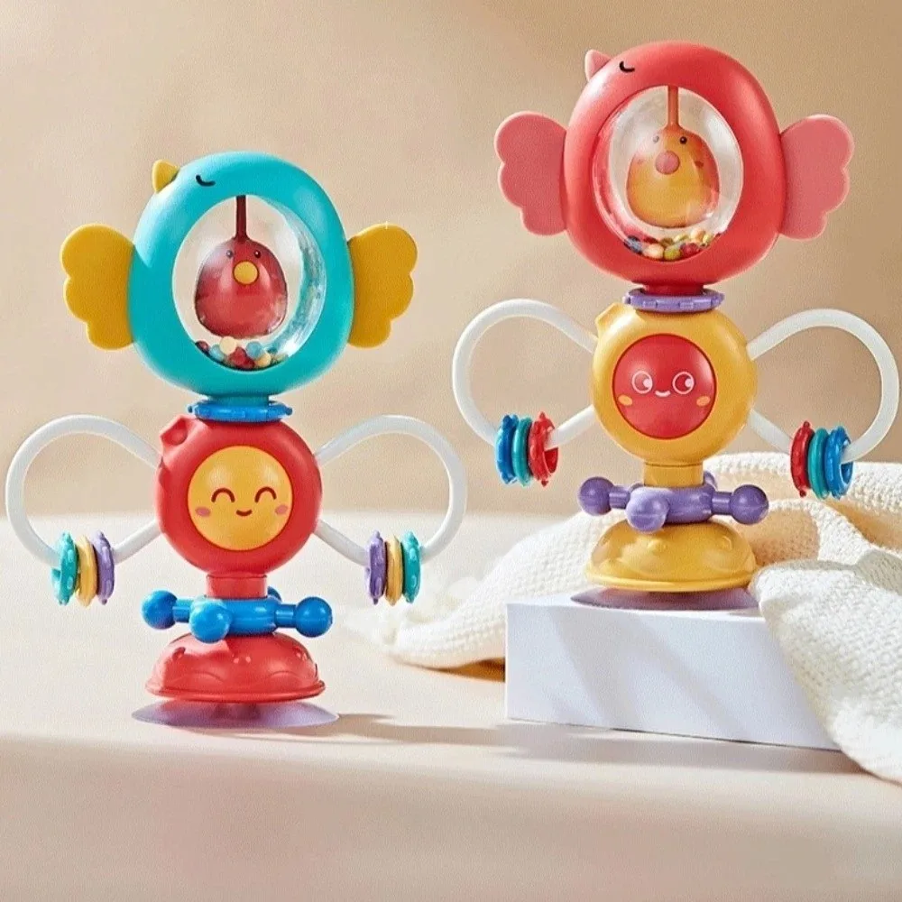 Base à ventouse, conception rotative, caractéristiques sensorielles, chaise haute, jouets, hochet, son rotatif