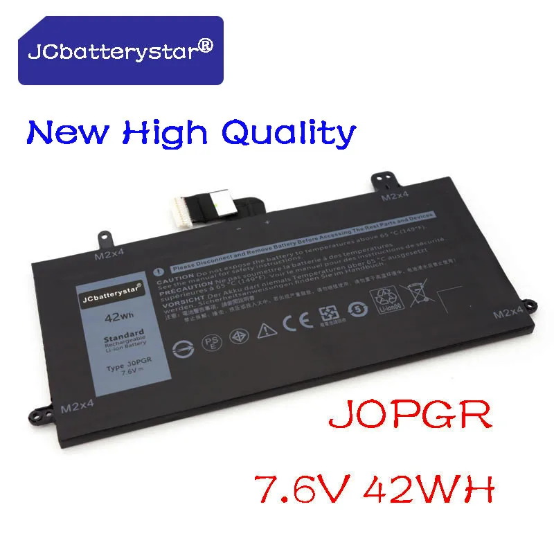 JCbatterystar New J0PGR Laptop Battery For Dell Latitude 5285 5290 T17G 1WND8 JOPGR laptop 7.6V 42Wh