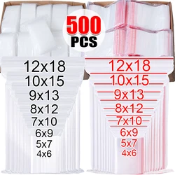 500/100pcs Plastic Transparent Zipper Sealed Bags Storage Bag for Jewelry Food Candy Packing Sealing Bags Zipper Pouch Wholesale