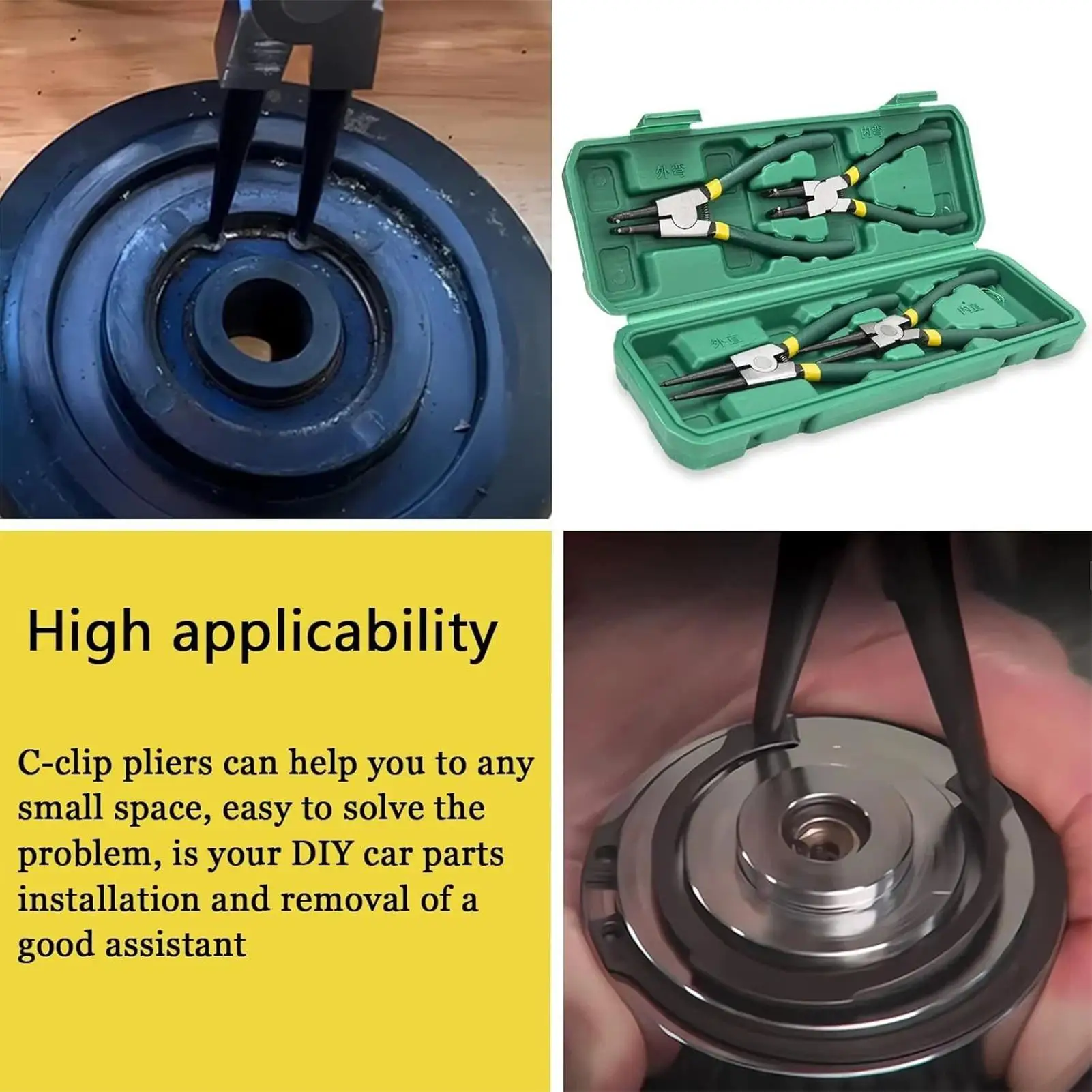 

Набор пружинных клещей для стопорных колец (внутренних и внешних), прецизионные, с пружинным механизмом, для автомехаников, домашнего использования, мастерских и промышленности