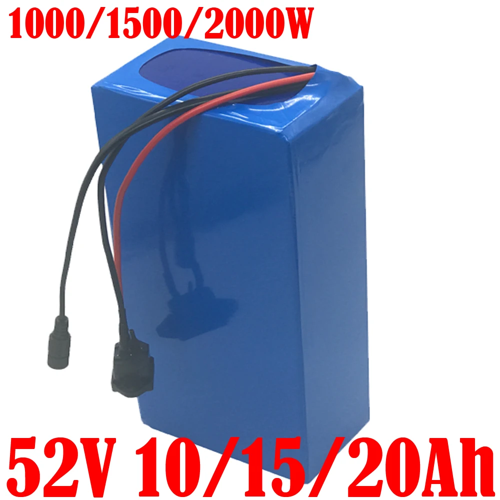 eBike Battery 14S 52V 10Ah 13Ah 15Ah 18Ah 20Ah Electric Bicycle Lithium Battery 48V/52V 500W 1000W 2000W Electric Bike Motor