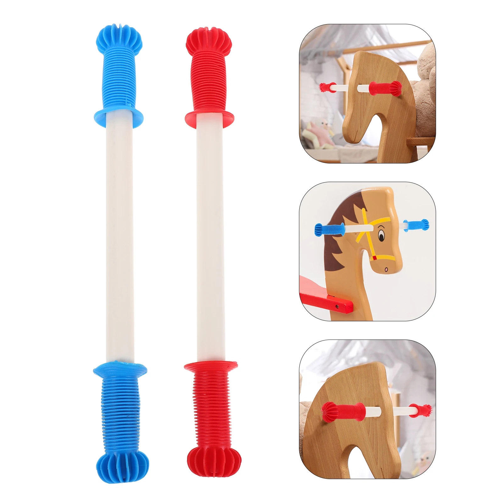 

2Pcs Universal Rocking Horse Handle Replacement Soft Comfortable Grip Plastic Handles for Kids Riding Outdoor Wooden Horses