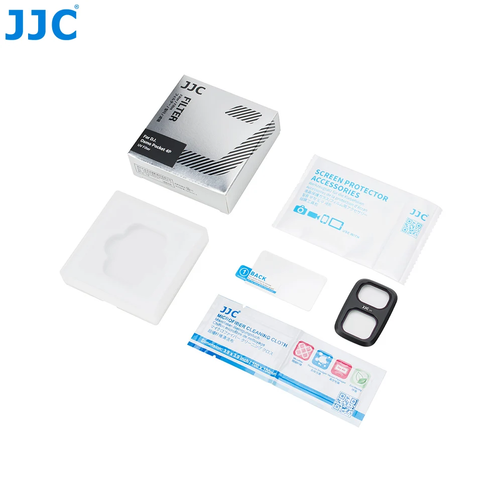 JJC filterset voor DJI Osmo Pocket 4P UV CPL ND2-32 variabele filter lichtfilter, eenvoudig te bevestigen.