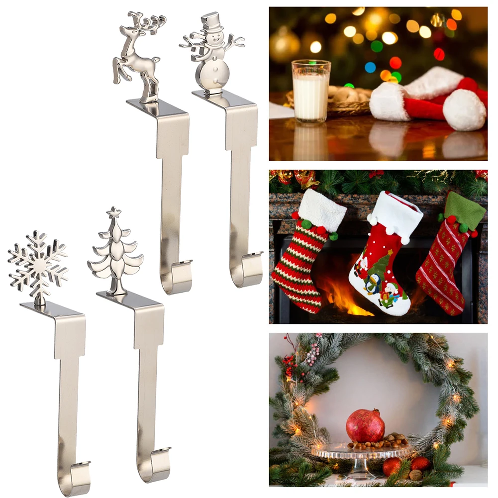 

Mantel Stocking Holders Mantel Shelf Christmas Stocking Holders Holiday Season Christmas Decorations Color: Silver
