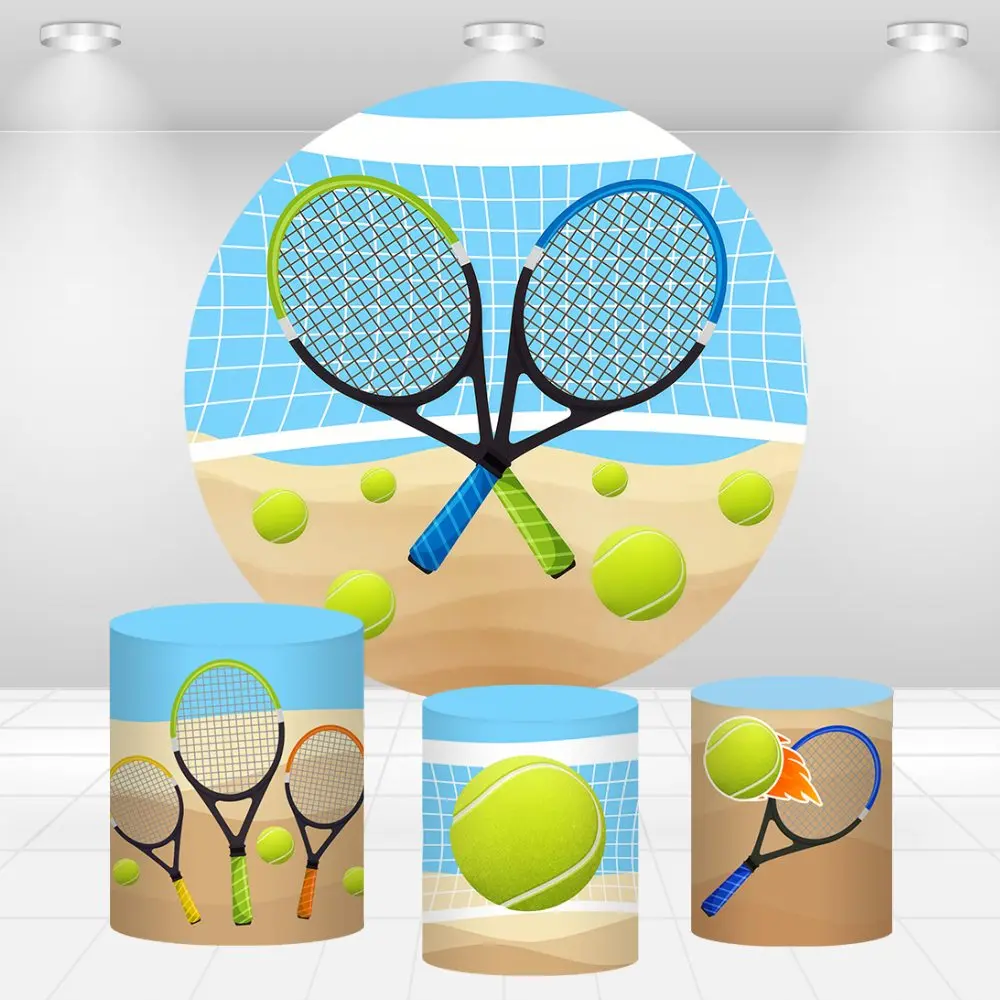 Beach Volleyball theme Round Backdrop Children Birthday Party Supplies Tennis Sports Circle Background Cake Table Plinth Covers