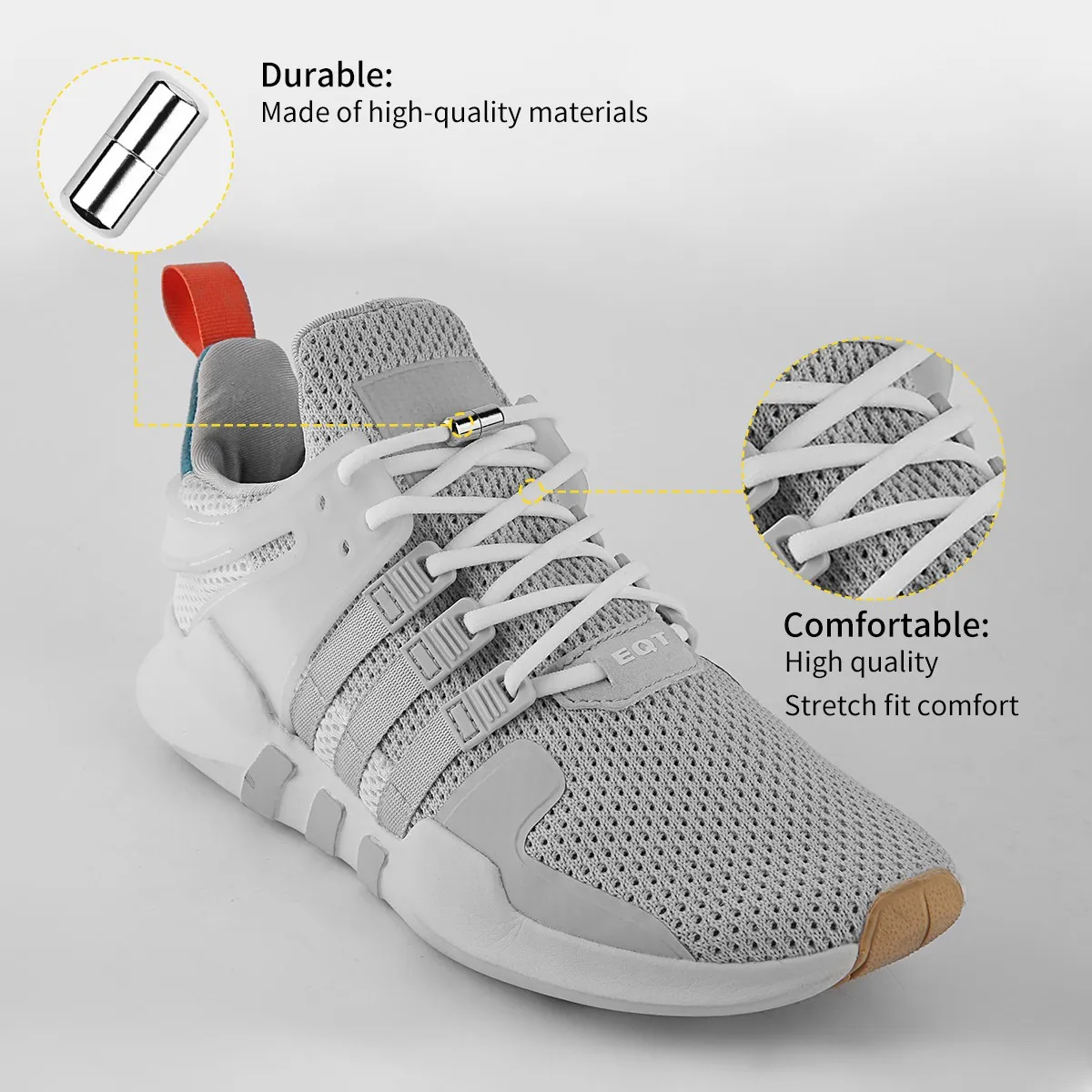 

ZHENTOR [2 Pairs] Elastic No Tie Shoe Laces, Stretch Tieless Shoelaces for Adults and Kids Sneakers Shoe Strings Shoe Laces