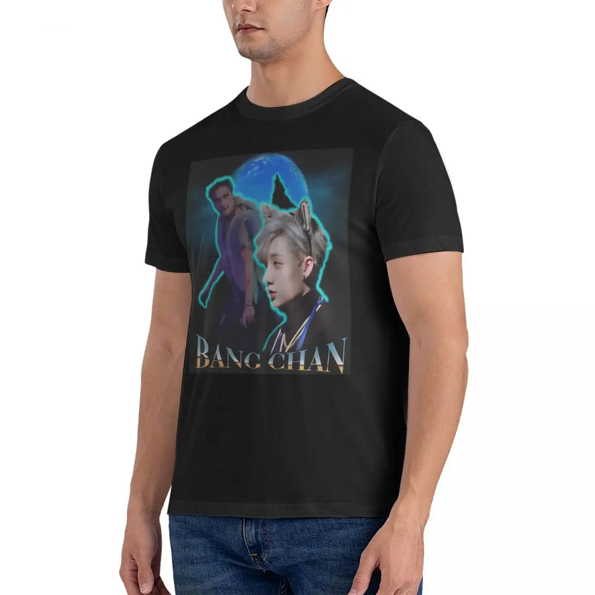 Bang Chan Design T-Shirt per uomo Bang Chan T-Shirt Vintage in puro cotone girocollo manica corta T-Shirt vestiti originali