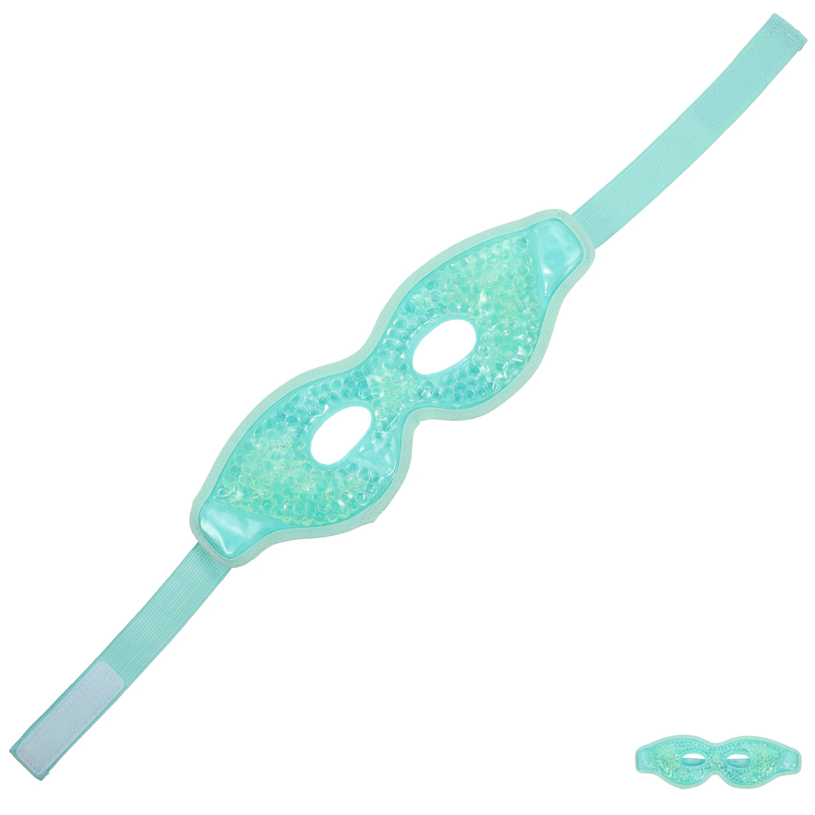 قناع عين جل PVC، غطاء ضغط للتبريد، أخضر فاتح، مادة كريستالية ناعمة تدوم طويلاً، تعب عملي