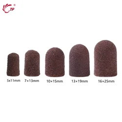 5 size 10pcs Grit 80# 120# 180# 240# Brown Sanding Bands Block Caps Cap Manicure Pedicure Electric Nail Drill Cutter