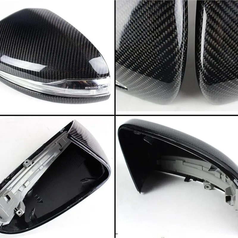 أغطية مرايا الرؤية الجانبية البديلة من ألياف الكربون الحقيقية المتوافقة مع 2015-2023 مرسيدس بنز C/E/S/GLC/GLA/CLS/GT43 #2