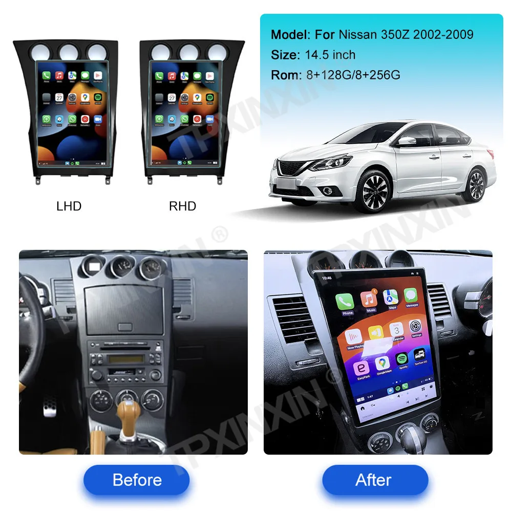 For Nissan 350z Z33 2002 - 2009 Android Car Radio Multimedia Video Player Wireless Carplay Autoradio Stereo GPS Navi Head Unit