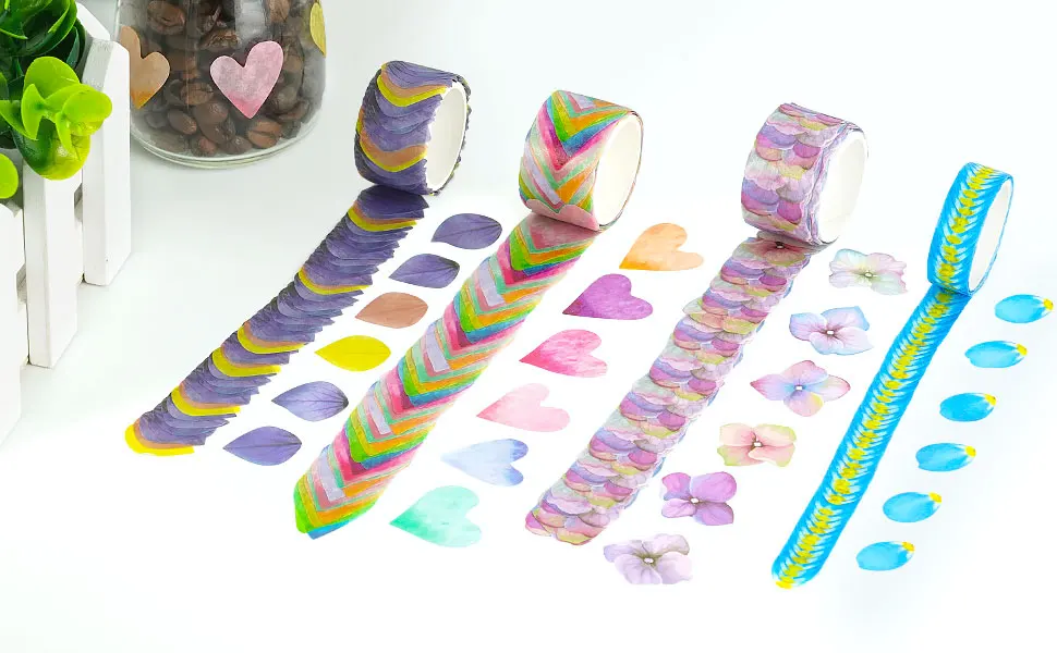 200 Petals And Paper Tape Can Be Peeled Off  Decorative Stickers Diy Cutting Paper Stickers  Tent Stickers  And Materials