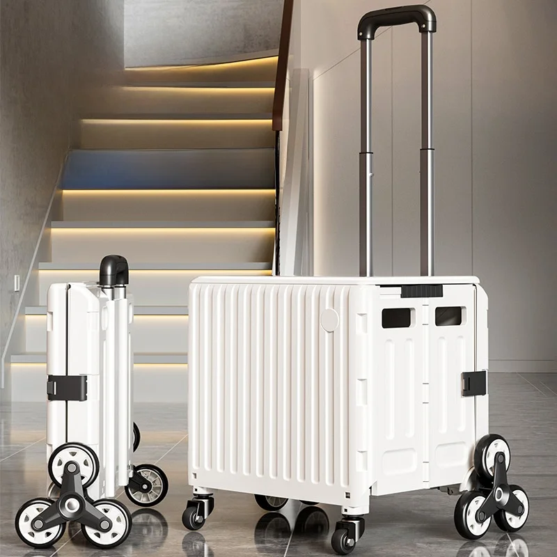 lightweight-hand-pulled-shopping-cart-vegetable-buying-small-trolley-portable-grocery-carrier-plastic-and-carbon-steel-body