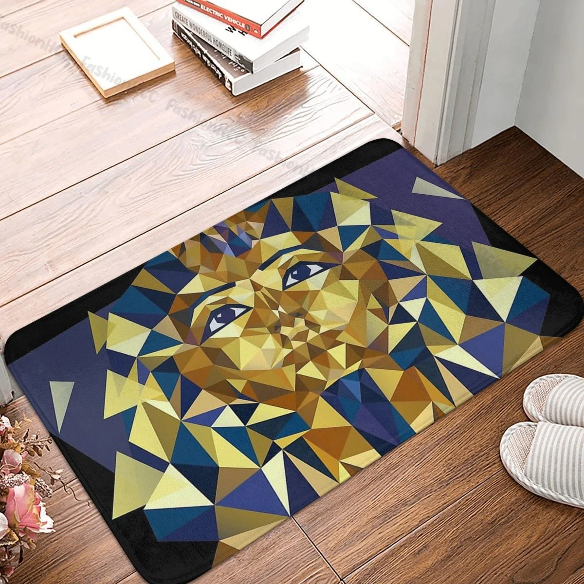 

Ancient Egypt Bath Non-Slip Carpet Golden Tutankhamun Flannel Mat Entrance Door Doormat Home Decor Rug