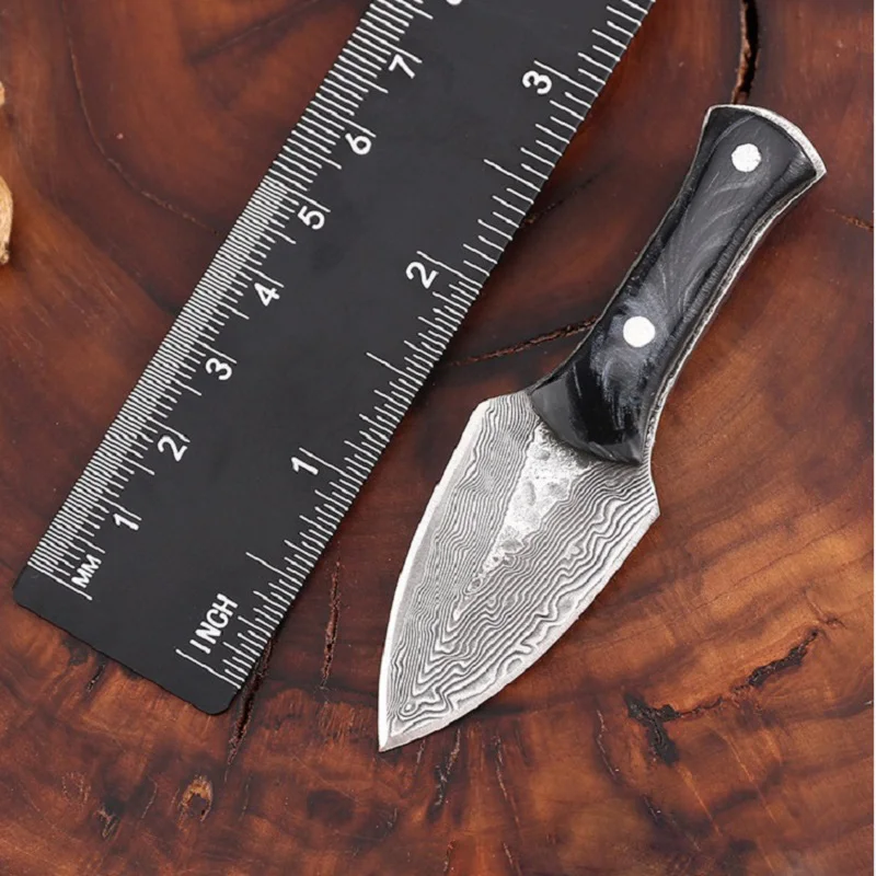 Outdoor Mini Knife, Damascus steel knife, multi-function EDC Knife, box opener knife, portable self-defense knife, sharp knife