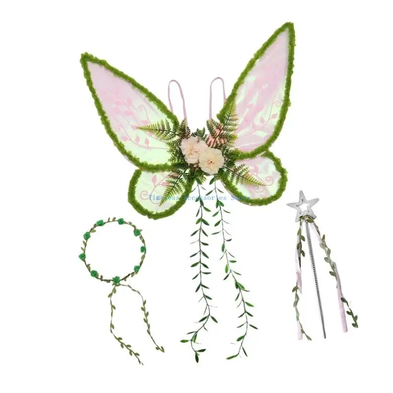 

97QE Gradient Color Butterfly Winges Costume Accessory For Adults Kids With Durable Wire Structure Perfect For Halloween Dance