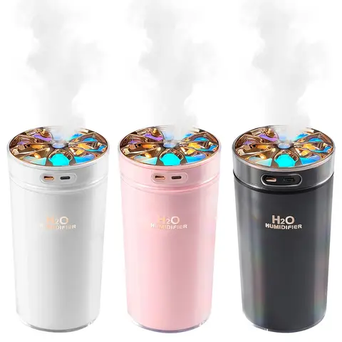 자동차 방향제 다채로운 야간 조명, 홈 아로마 디퓨저, USB 전원, 소형 가습기 타이머, 듀얼 모드, 사무실 침실용, 300ml