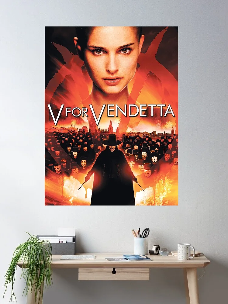 

V for Vendetta Movie Art Print Canvas Poster, Living Room Decor, Home Wall Picture