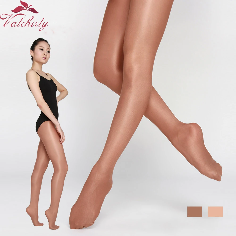 High Quality Girls Shiny Pantyhose Glossy Skin colour Elastic Stockings   Latin Ballroom Dance Shimmer Footed Tights for Adults