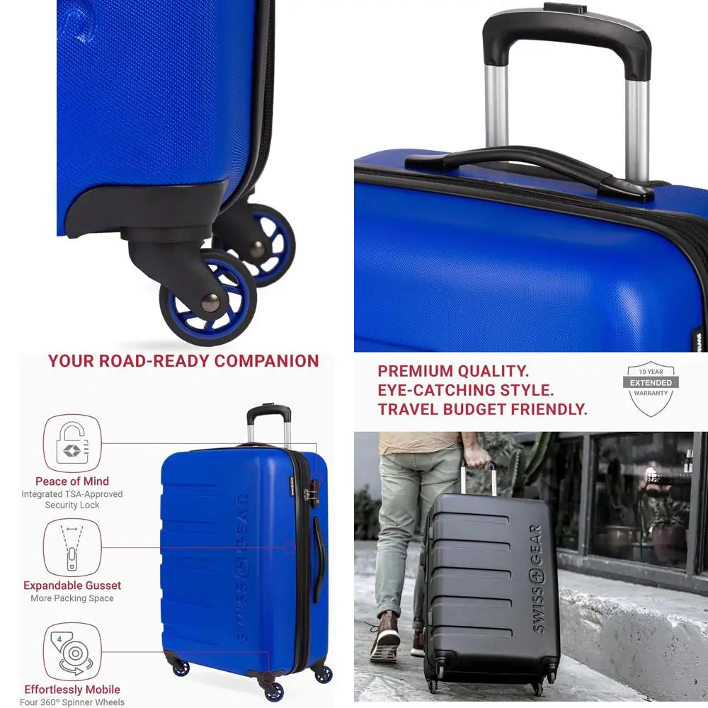 SwissGear 7366 Signature 23 Expandable Hardside Spinner Luggage with TSA Lock, Cobalt Blue