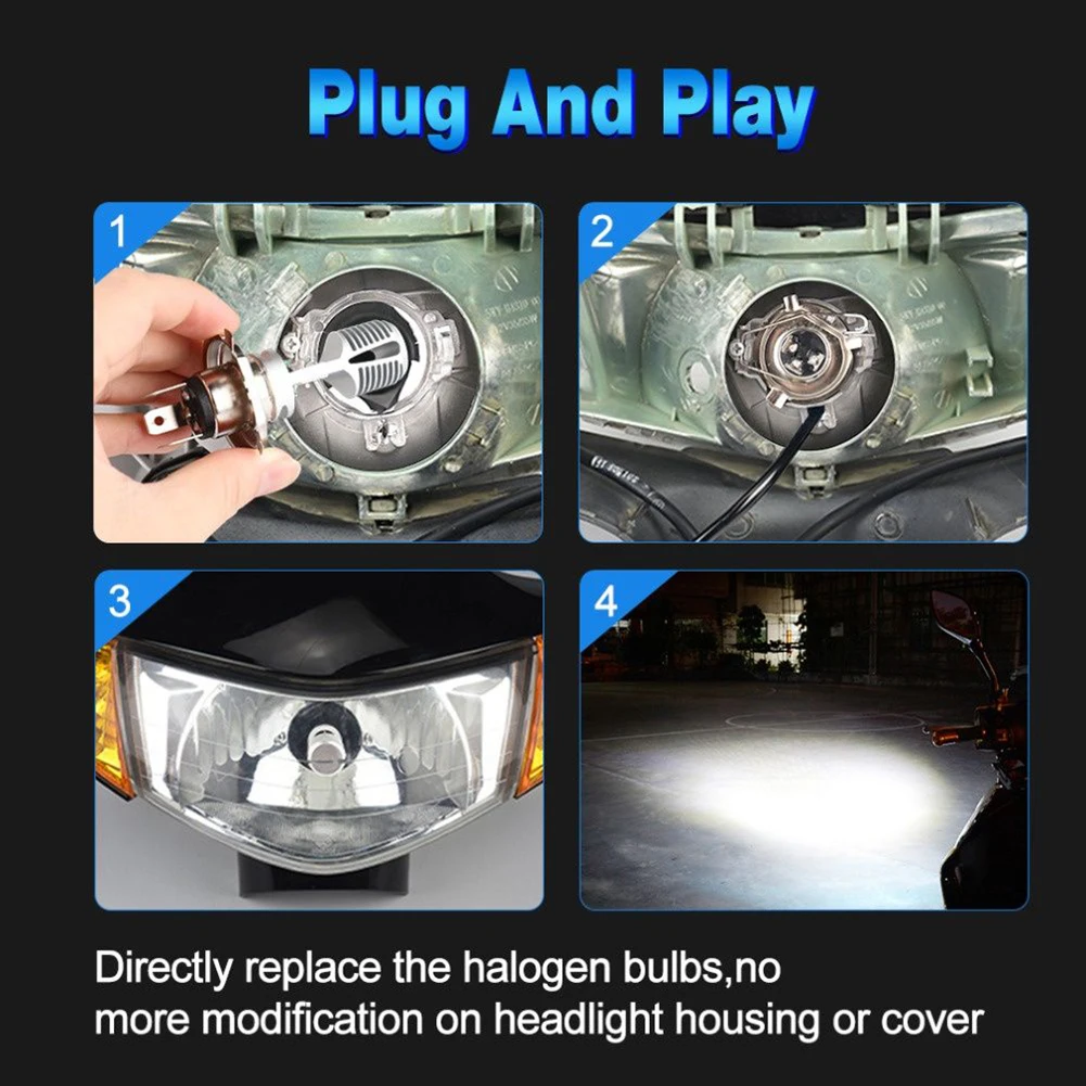 HOT Motorcycle Light LED MOTORCYCLE BULB FRONT HEADLIGHT Headlight Motorcycle P15D-25-1 PROJECTOR 1200LM 12VDC