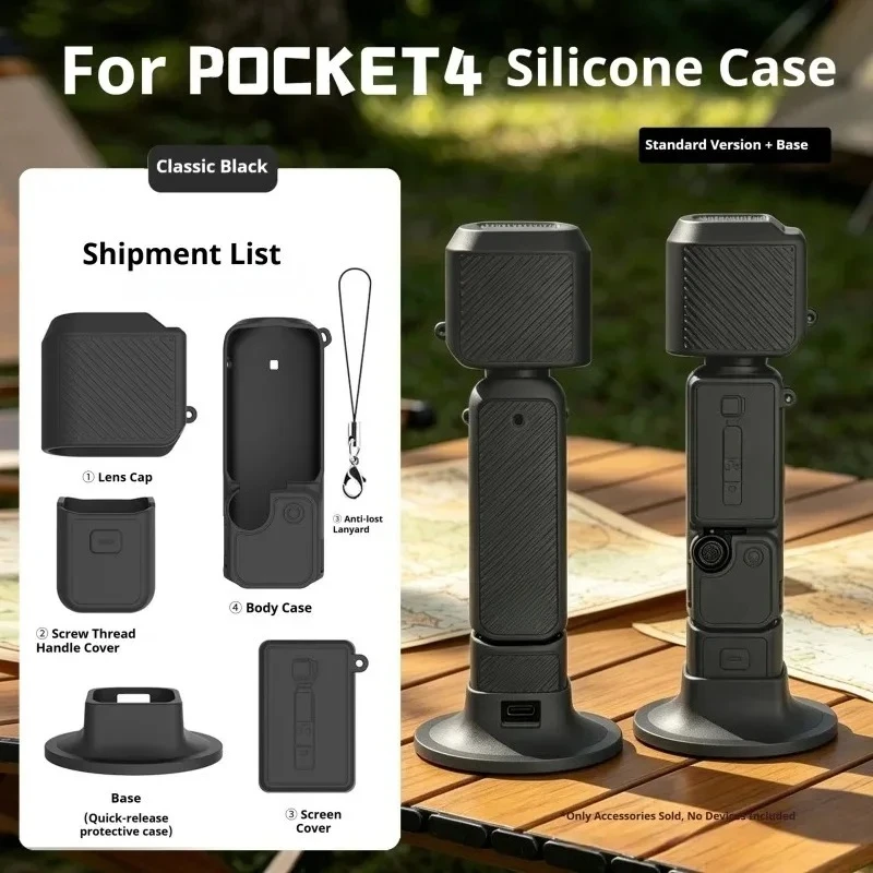 Siliconen Case voor DJI Osmo Pocket 4 Gimbal Camera Handvat Zachte Beschermhoes Antislip Desktop Base Mount voor Dji Pocket4